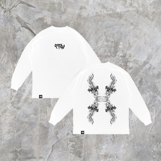 WHITE CYBERLOGO HEAVYWEIGHT LONGSLEEVE