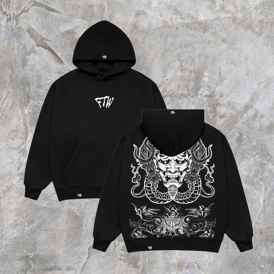 BLACK DRAKONI HEAVYWEIGHT HOODIE