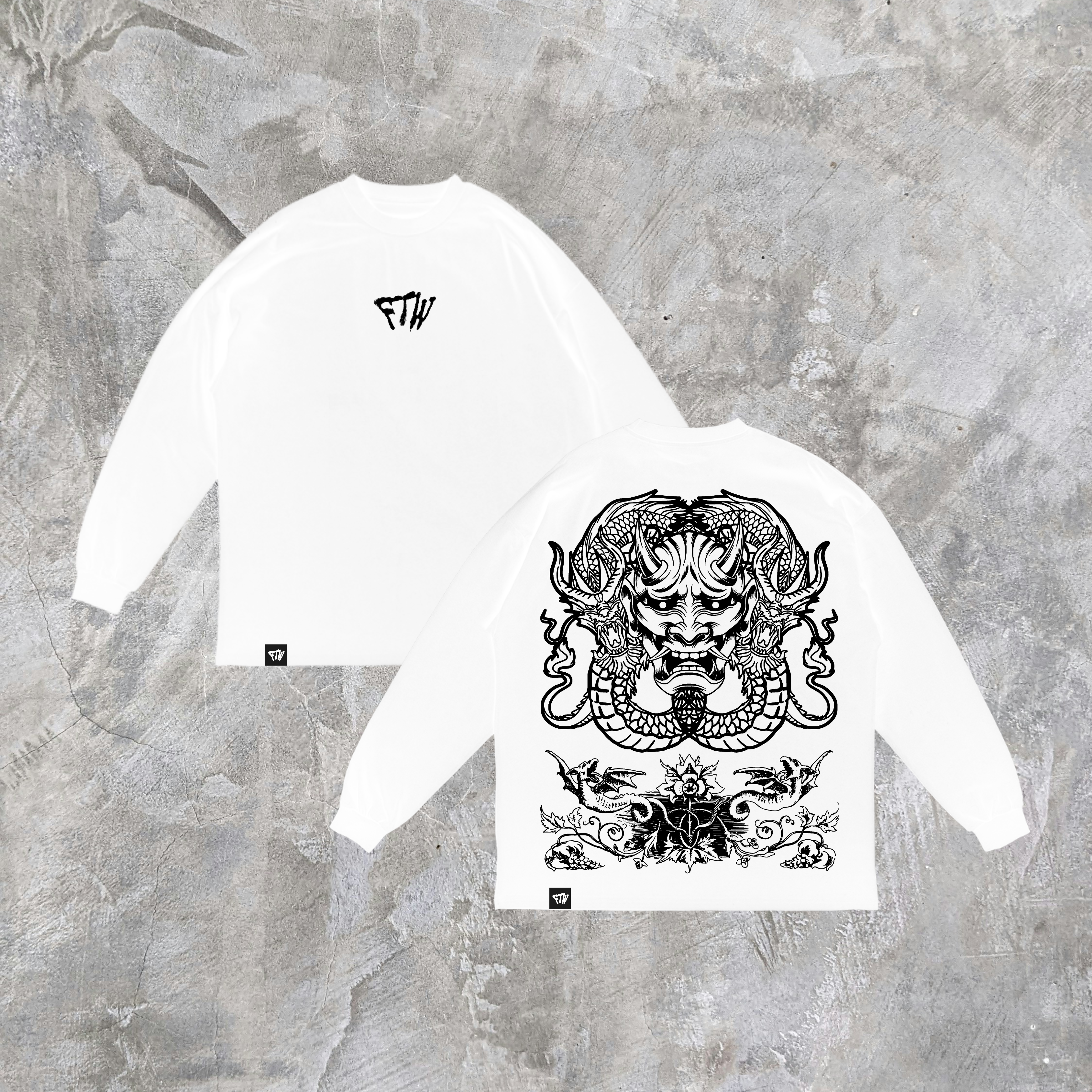 WHITE DRAKONI HEAVYWEIGHT LONGSLEEVE